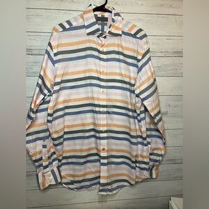 Men’s Thomas Dean Striped Dress Shirt - Size L